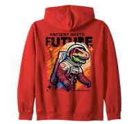 Dino Astronaut Ancient Rex Future Fusion Art Space Explorer Zip Hoodie