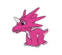Dino Baby Pink Iron-On or Sew On Patch Children's Iron-On Patch Iron-On Patch for Clothes Embroidered Iron-On Patch Dinosaur Applique Patch Size 7.7 x 8.5 cm