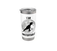 Dino Bike Moon Silhouette Unstoppable Saying Stainless Steel Insulated Tumbler