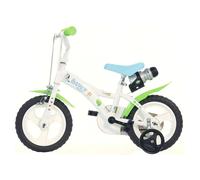 Dino Bikes Bluey 12 Inch Kids Bicycle, White/Blue/Green, Steel Frame, Removable Stabilisers, for Ages 3-5 Years