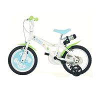 Kids 14" Bluey Bike Childrens Removable Stabilisers White Green Bicycle 4-7 Yrs
