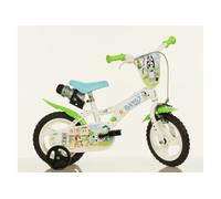 Kids 12" Bluey Bike Childrens Stabilisers Toddler White Green Bicycle 3-5 Years