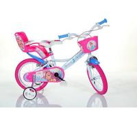Dino Alyssa Kids Bike 14" Wheel Cycling Bicycle Single Speed - White Pink