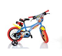 Dino Bikes Dino Superman Kids 16" Wheel Bike - Blue/Red