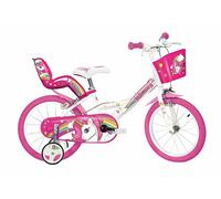 Dino Bikes Dino Unicorn Girls Bicycle 16" With Stabilisers - White/Pink