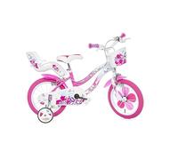 16 Flappy Bike for Girl with Training Wheels Doll Basket Mudguards Dino Bikes