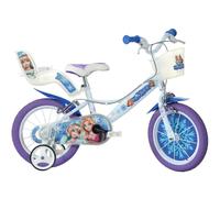 Dino Snow Queen Kids 14" Wheel Bike - White/Blue