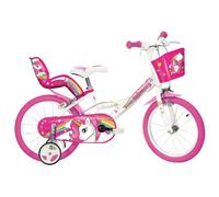 Dino Bikes Unicorn Bicycle 16" - White - 16 Inch - 5 to 8 - Pink and white