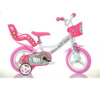 Dino Bikes Women's Hello Kitty Bike with Doll Carrier 12" Wheel - White Dino Bikes White
