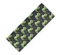 Dino Black printed mens yoga mat for home gym, natural rubber non slip, with Yoga bag tapete para ejercicio 71x26 inches