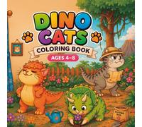 Dino Cats Coloring Book: Funny and Adorable Dino Cat Adventures for Kids Ages 4-8