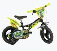 Dino Dinosaur Adventure 12 inch Kids Bike with Stabilisers - Black