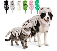 Dino Dog Costume, Cat Dinosaur Costume, Pet Dinosaur Costumes，Grey：S