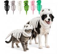 Dino Dog Costume, Cat Dinosaur Costume, Pet Dinosaur Costumes，White：S