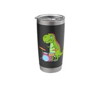 Dino Drum Trex Drumming Music Instrument Dinosaur Drummer Stainless Steel Insulated Tumbler