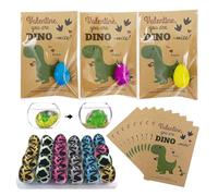 Dino Egg Hatching Card - 24 Pieces, Growing Dinosaur Toy Set, Educational Surprise Gift | Hatch Activity Pack With Colorful Party Exchange Favors For Classroom Easter Birthday