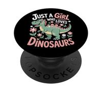 Dino Enthusiast Just A Girl Who Loves Dinosaurs PopSockets Adhesive PopGrip