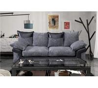 Dino Fabric Cord 3 Seater Sofa LUXURY LIFE Grey One Size