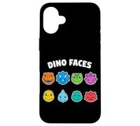 Dino Faces Cute Colorful Cartoon Dinosaurs Case for iPhone 16 Plus
