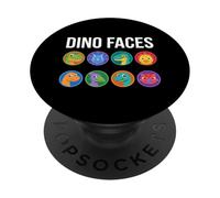 Dino Faces Cute Colorful Dinosaur Expressions PopSockets Adhesive PopGrip