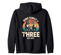 Dino Family Of Three Est 2027 Zip Hoodie