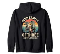 Dino Family Of Three Est 2027 Zip Hoodie