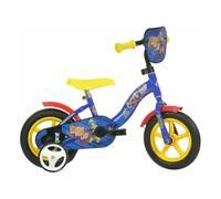 Dino Fireman Sam Kids Boys Bike 10" MAG Wheel - With Stabilisers Dino Bikes Blue One Size