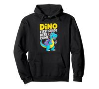 Dino First Grade Here I Come Back To School Dinosaur Pullover Hoodie