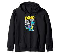 Dino First Grade Here I Come Back To School Dinosaur Zip Hoodie
