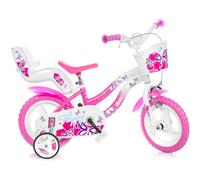Dino Flappy 12" Kids Bike - White/Pink