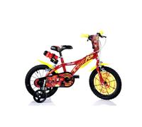 Dino Flash Kids 16-Inch Bike - Red/Yellow with Front Shield, 616-FH