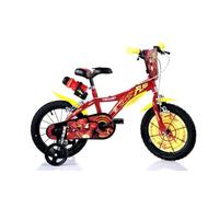 Dino Flash Kids Bike 14" Wheel Cycling Bicycle Single Speed - Red Yellow