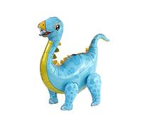 Dino foil balloon Diplodocus in beautiful metallic colours, an eye-catcher for any party (blue)