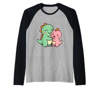 Dino Friends Forever. Cute Kawaii Dinosaur Design. Raglan Baseball Tee