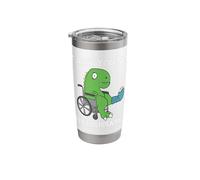 Dino Funny Get Well Broken Leg Gift Dinosaur with a Cast Stainless Steel Insulated Tumbler