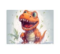Dino Having A Splash Chopping Board Warren Reed - Designer Orange One Size