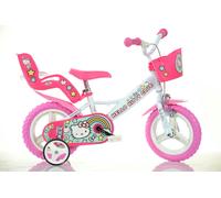 Dino Hello Kitty Girls Bike with Doll Carrier 12" Wheel, Single Speed, White