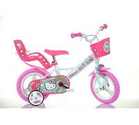 Dino Hello Kitty Kids 12" Wheel Bike - White/Pink