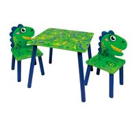 (Dino) Kids Wooden Table & 2 Chairs Themed Set Room Desk