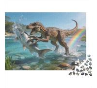 Dino Might 1000 Piece Jigsaw Puzzle Premium Paper Best Jigsaw Puzzles Dinosaur Adult Puzzles Home Decor Therapeutic Puzzle Family Puzzle 70x50cm/1000pcs
