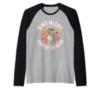 Dino Might Land of The Roar American Pride Raglan Baseball Tee