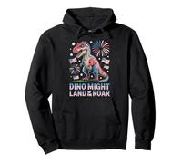 Dino Might Land Of The Roar Patriotic Pullover Hoodie