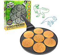 Dino Mini Pancake Pan- Make 7 Unique Flapjack Dinosaurs for Kids, Nonstick Pan Cake Maker Stovetop Griddle for Jurassic Fun & Easy Cleanup, Long Handle for Easy Holding, Breakfast Brunch Gift for Him
