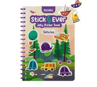 Dino MINI Stick4Ever Jelly Sticker Book - for Kids - Waterproof, Easy to Clean Jelly Stickers - Busy Book for Toddlers with 50 Pcs of Jelly Stickers (Vehicles)