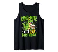 Dino-Mite Birthday T-Rex Dinosaur Party Cake Tank Top