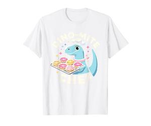 Dino-Mite Chef Cooking Dinosaur T-Rex Value Graphic T-Shirt, Men, White, M