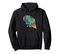 Dino on a Rocket Dinosaur Reptile Pullover Hoodie