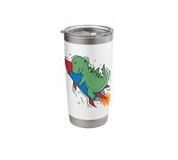 Dino on a Rocket Dinosaur Reptile Stainless Steel Insulated Tumbler