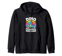 Dino Preschool Here I Come Cute Back To School Zip Hoodie