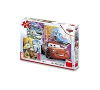 Dino puzzle set Cars Friends - 3 colorful children's puzzles 55 pieces